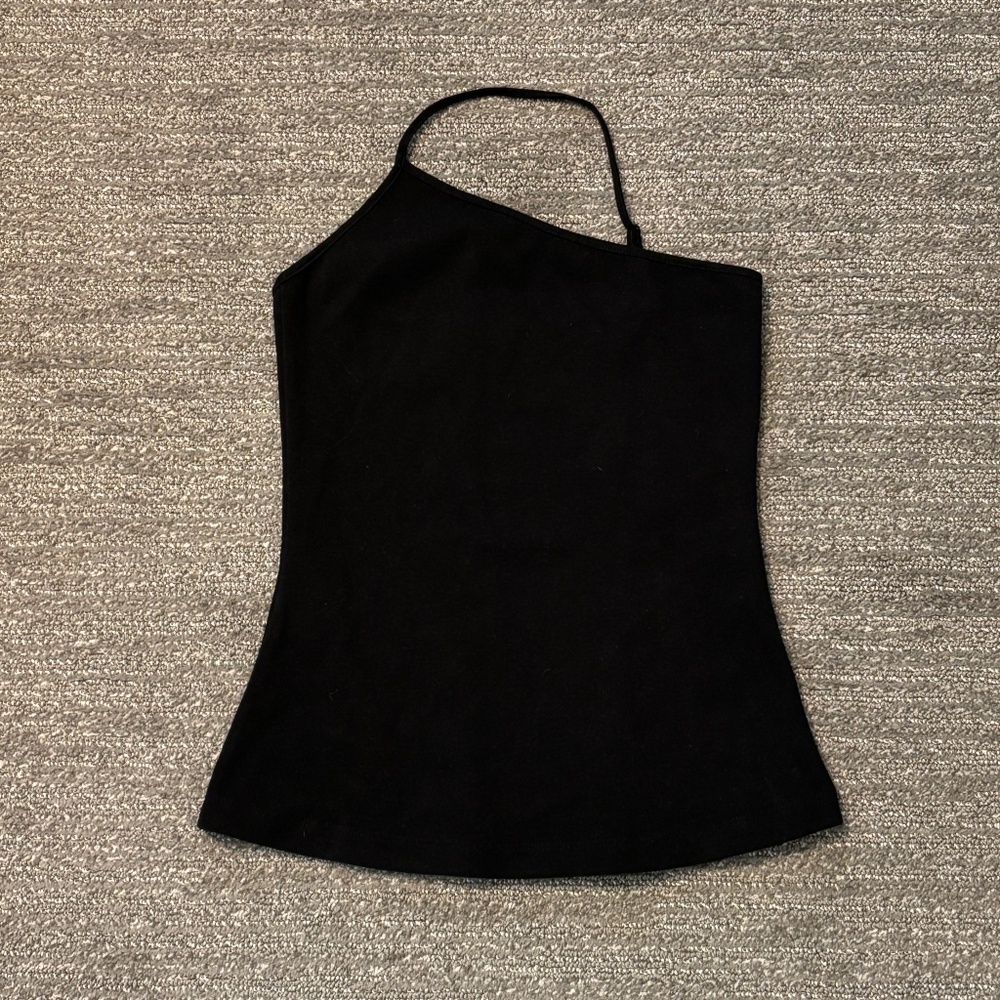 Modern Citizen One-Shoulder Ribbed Tank - Black - Picture 2 of 4